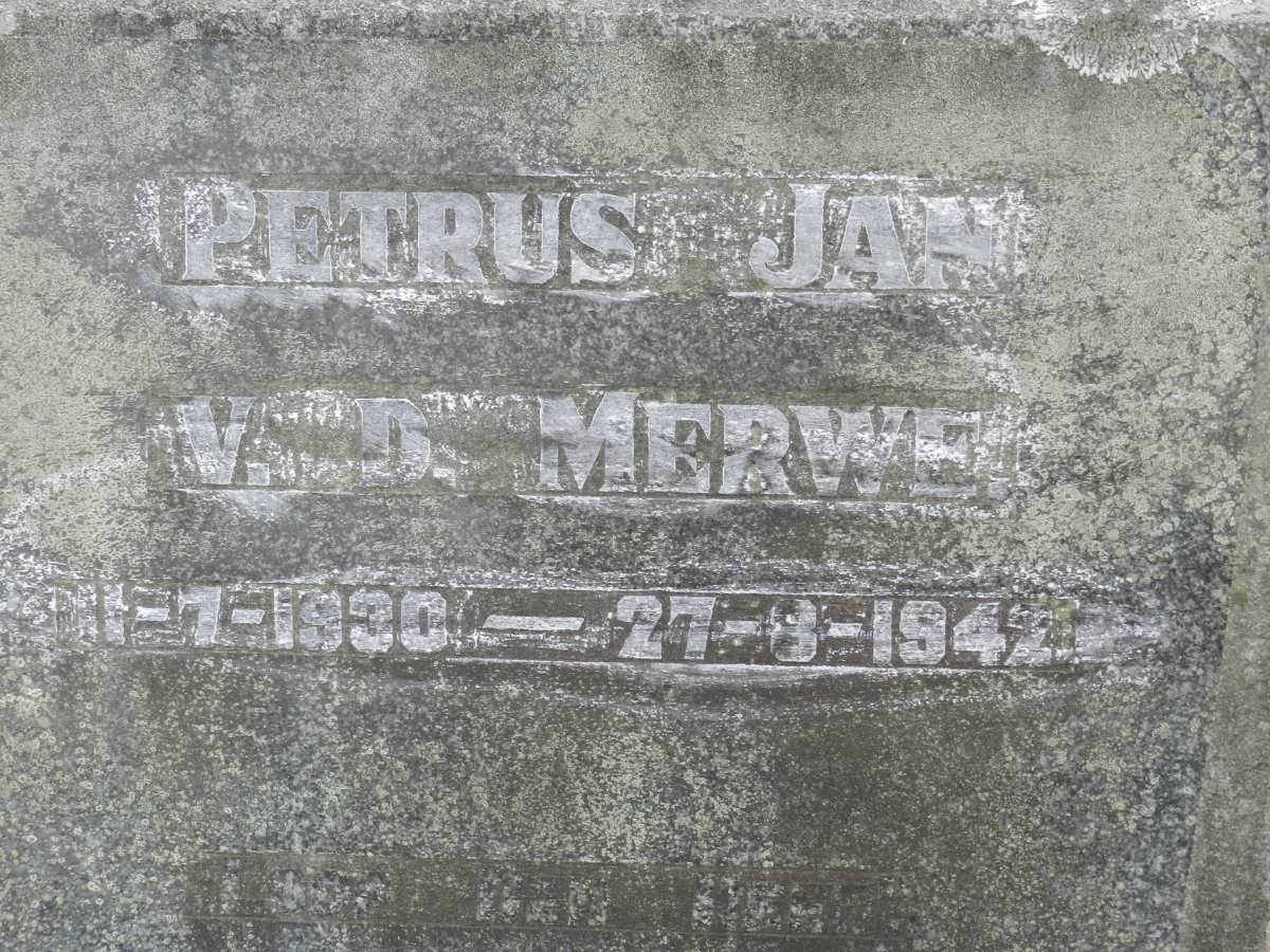 MERWE Petrus Jan, van der 1930-1942
