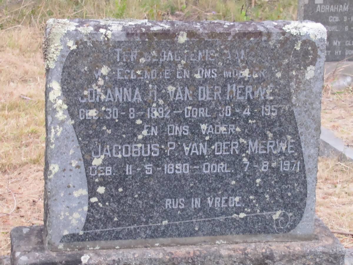 MERWE Jacobus P., van der 1890-1971 &amp; Johanna H. 1892-1957