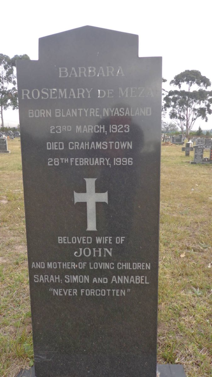 MEZA Barbara Rosemary, de 1923-1996