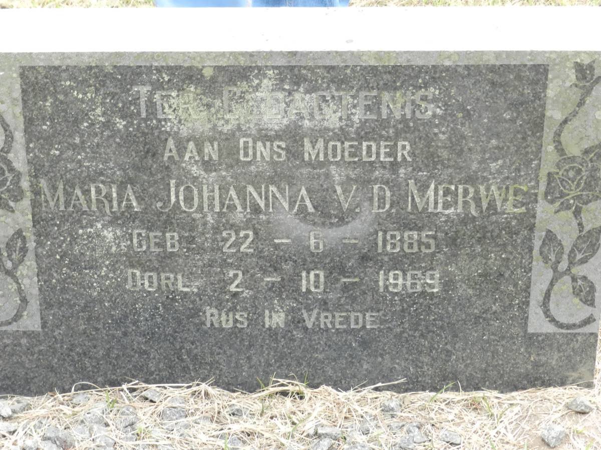 MERWE Maria Johanna, van der 1885-1969