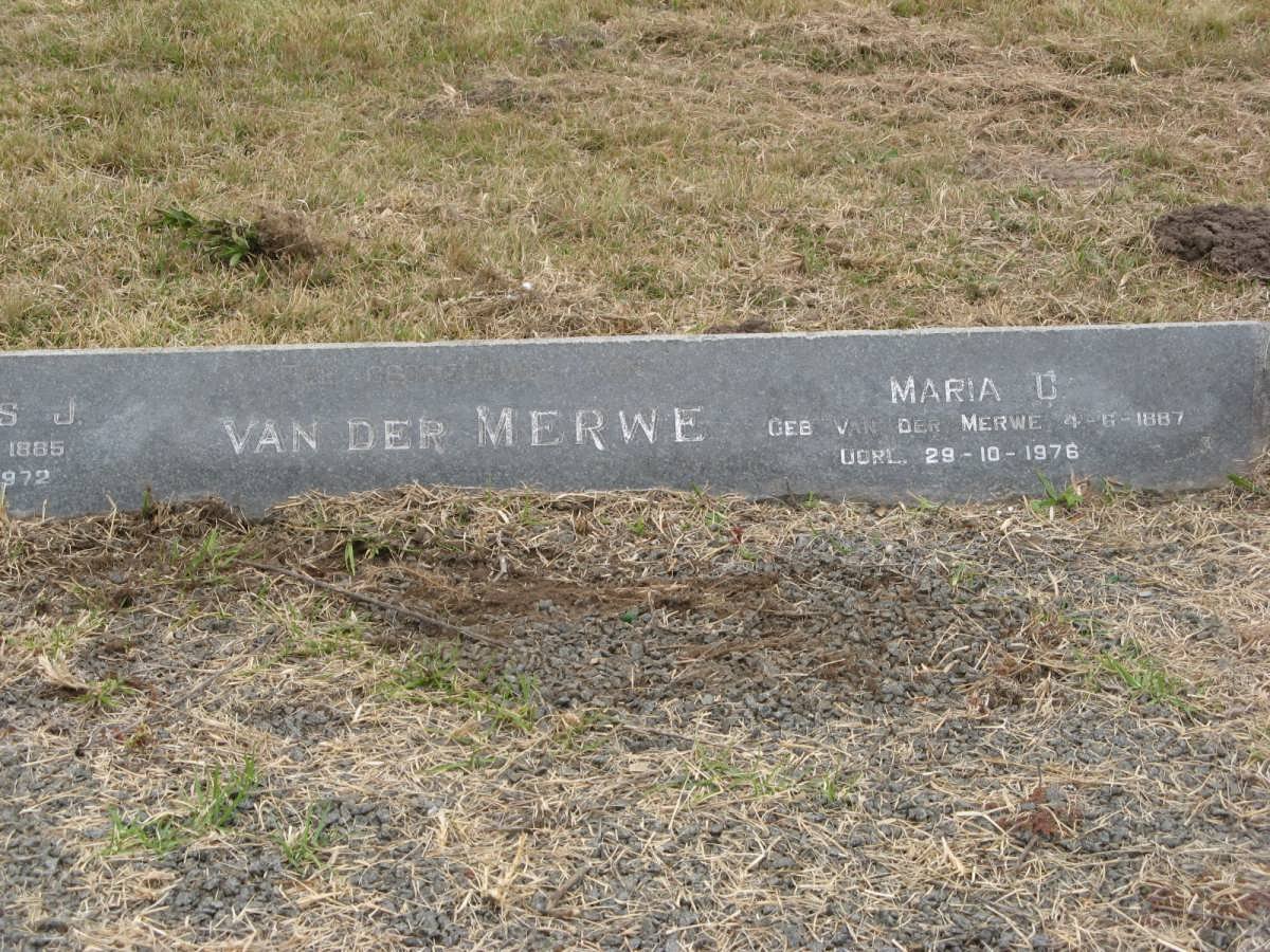 MERWE Cornelius J., van der 1885-1972 &amp; Maria C. VAN DER MERWE 1887-1976