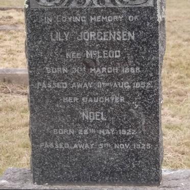 MITFORD Henry George 1884-1957 :: JORGENSEN Lily nee McLEOD 1888-1952 :: JORGENSEN Noel 1922-1925