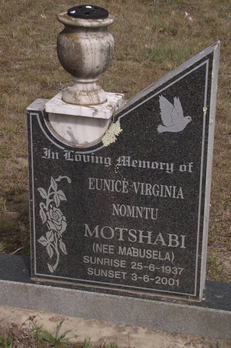 MOTSHABI Eunice Virginia Nomntu nee MABUSELA 1937-2001