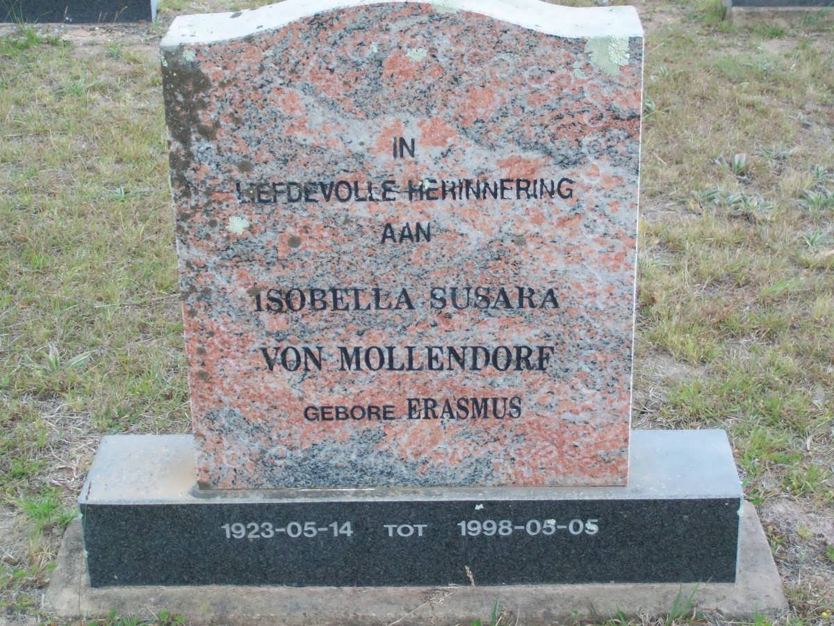 MOLLENDORF Isobella Susara, von nee ERASMUS 1923-1998