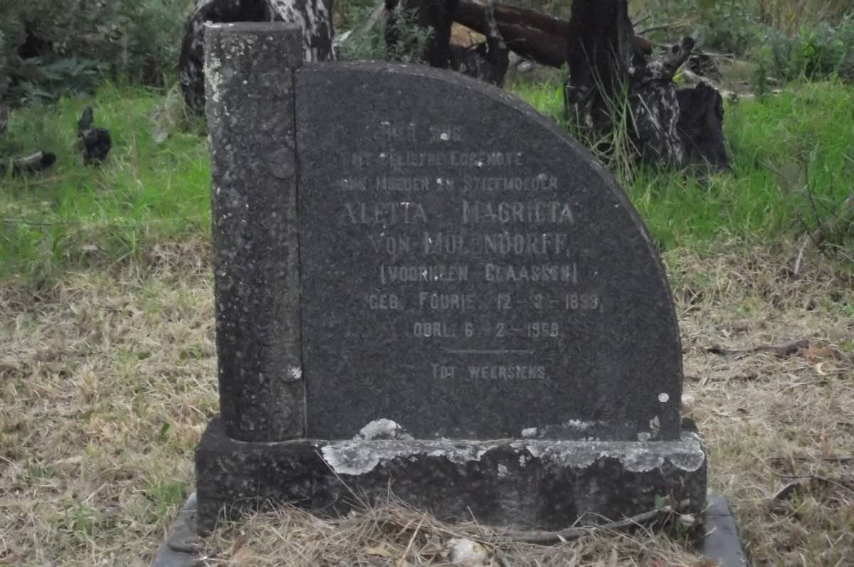 MOLENDORFF Aletta Magrieta, von voorheen CLAASSEN nee FOURIE 1899-1958
