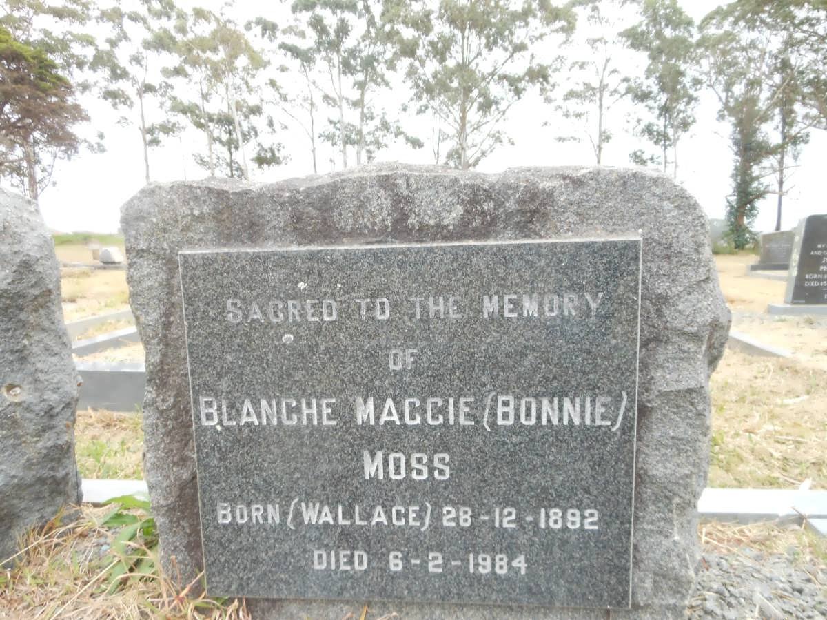 MOSS Blanche Maggie nee WALLACE 1892-1984