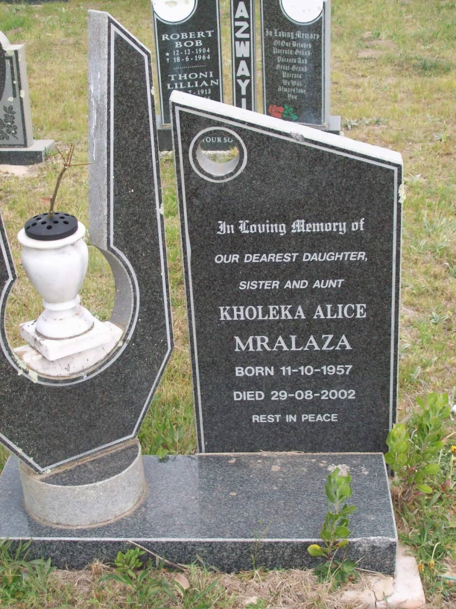 MRALAZA Kholeka Alice 1957-2002