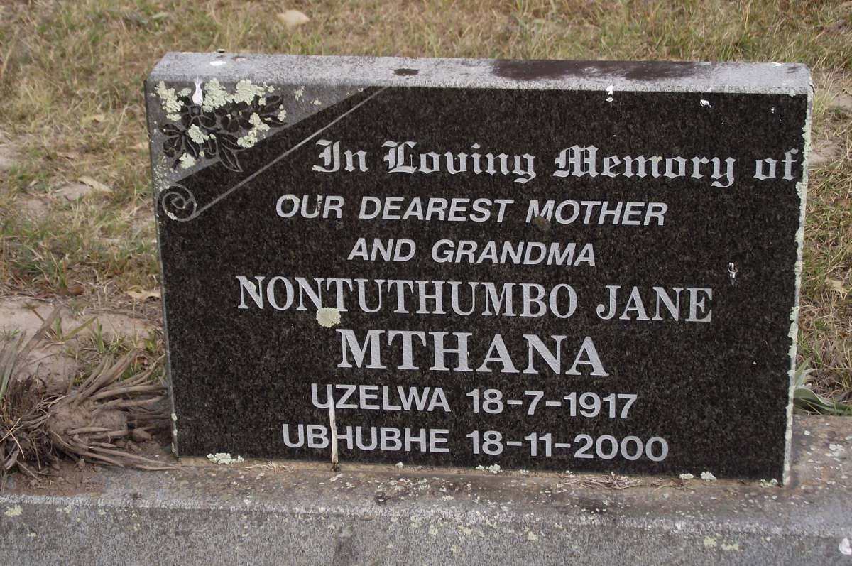 MTHANA Nontuthumbo Jane 1917-2000