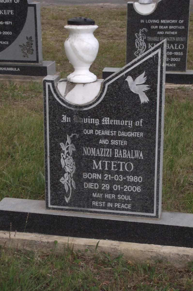 MTETO Nomazizi Babalwa 1980-2006
