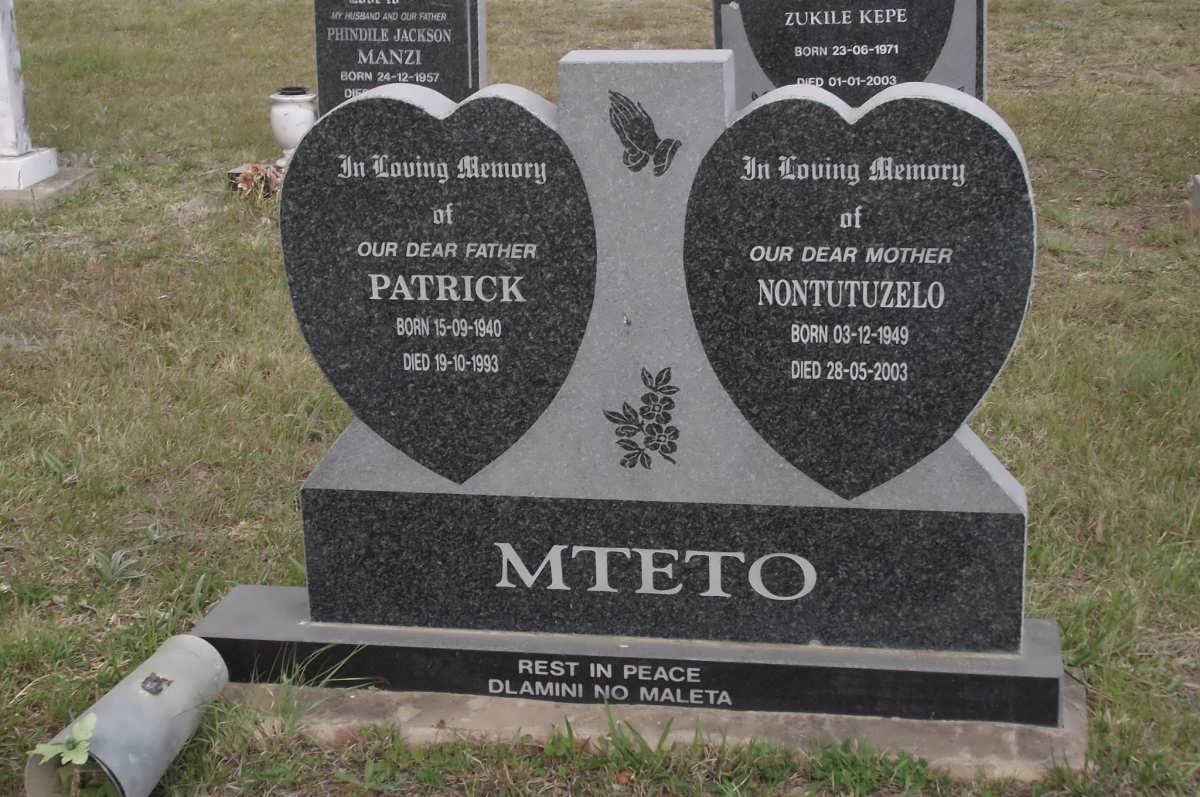 MTETO Patrick 1940-1993 &amp; Nontutuzelo 1949-2003