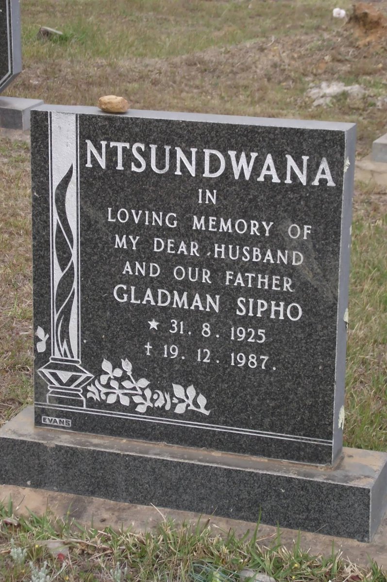 NTSUNDWANA Gladman Supho 1925-1987
