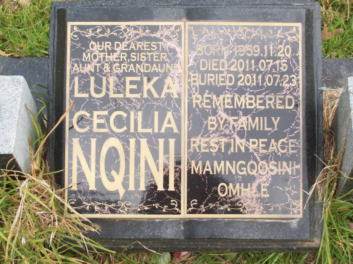 NQINI Luleka Cecilia 1959-2011