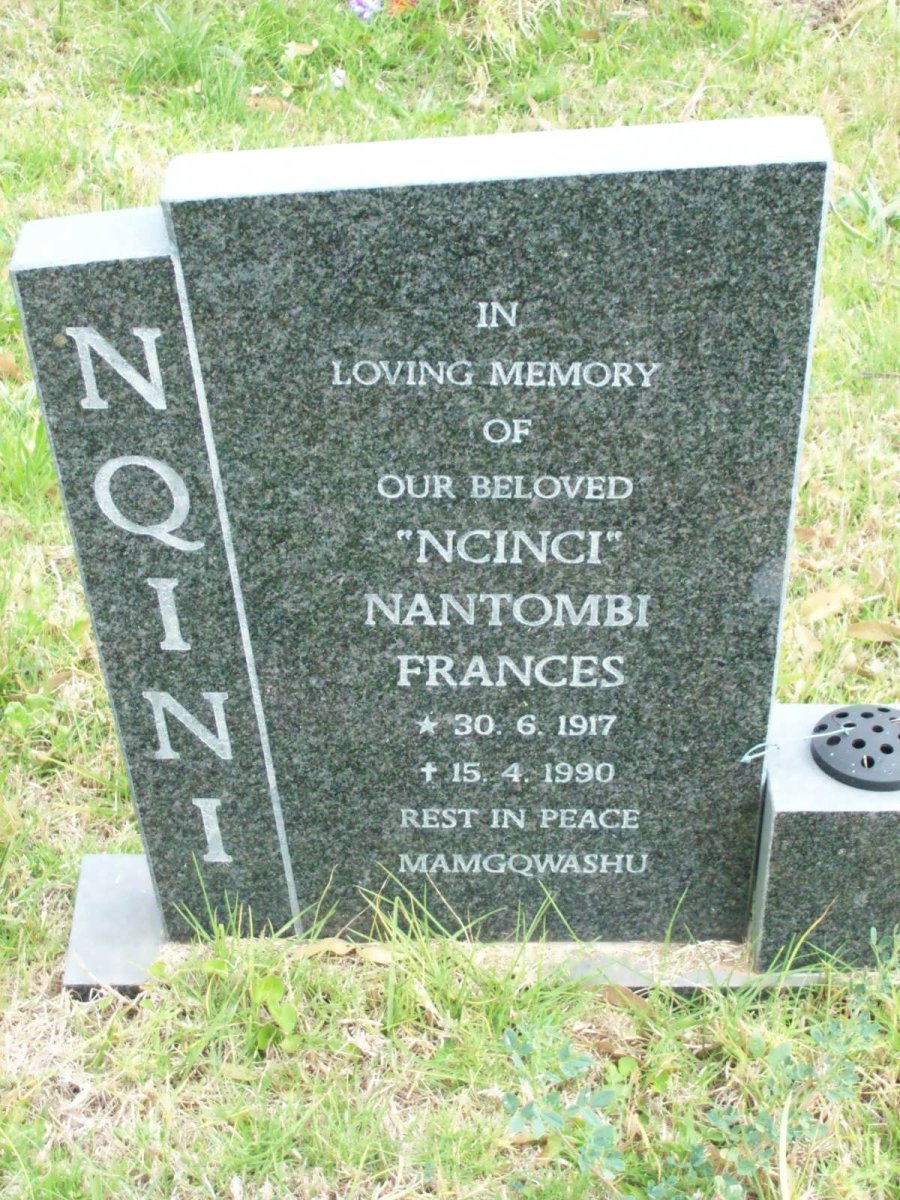 NQINI Nantobi Frances 1917-1990