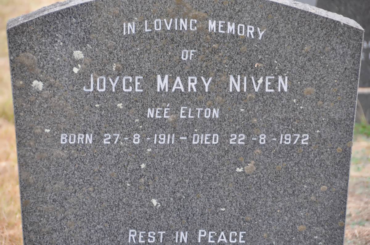 NIVEN Joyce Mary nee ELTON 1911-1972