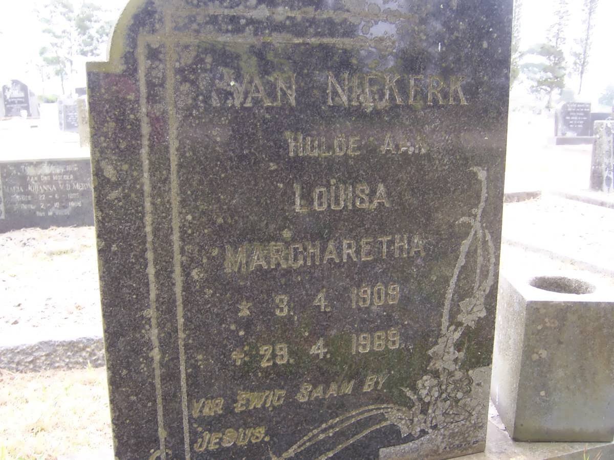 NIEKERK Louisa Margharetha, van 1909-1969