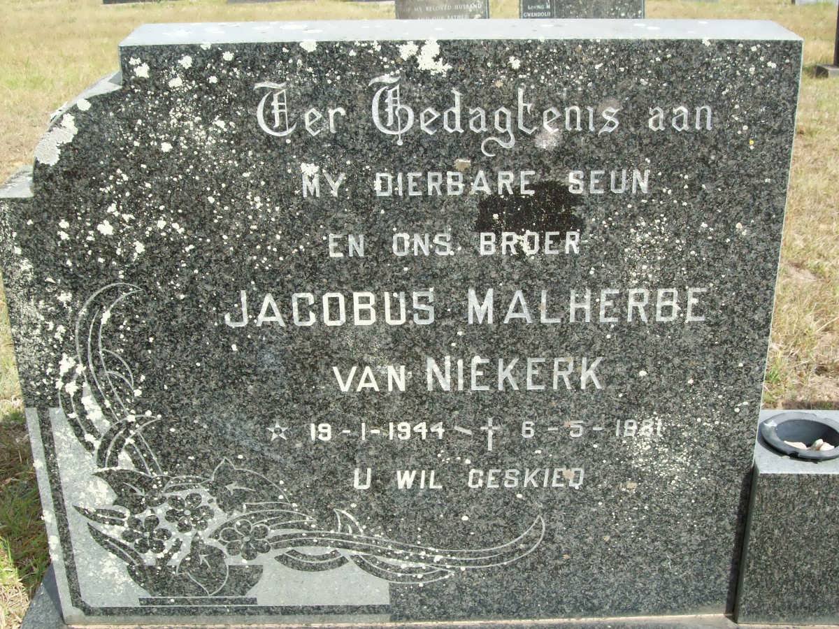 NIEKERK Jacobus Malherbe, van 1944-1981