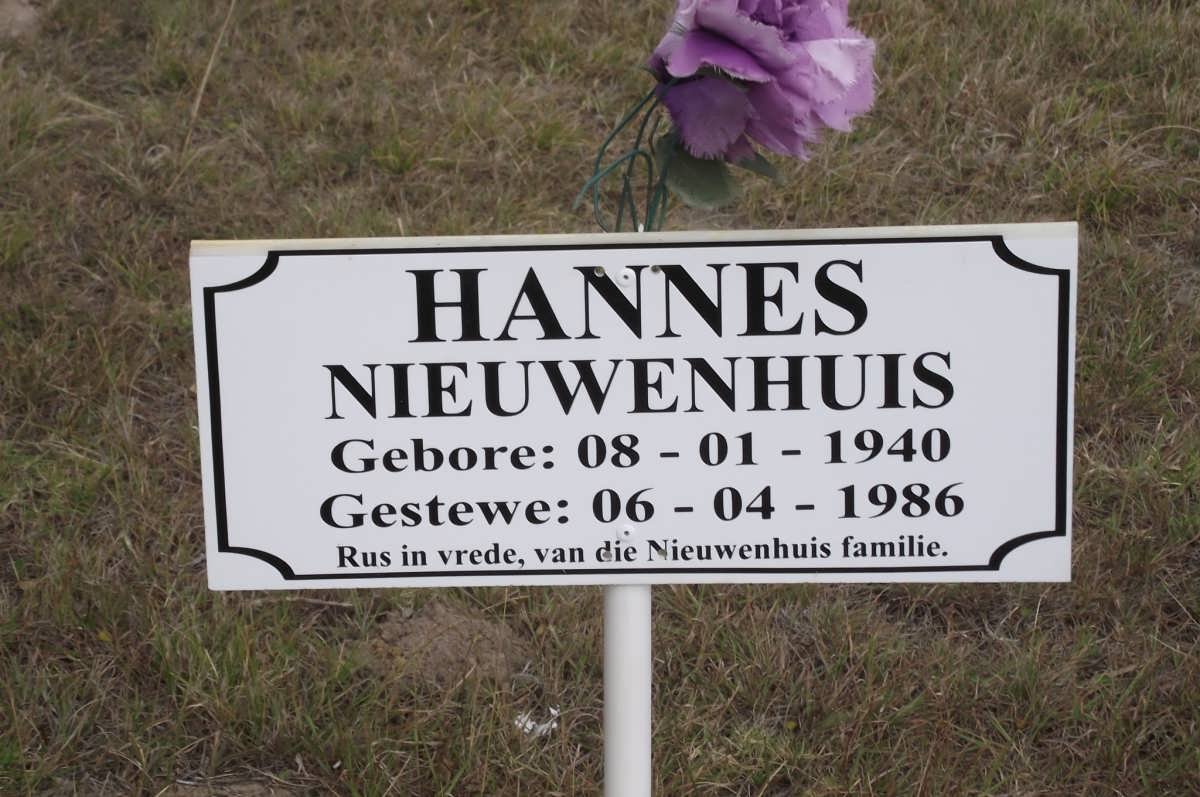 NIEWENHUIS Hannes 1940-1986