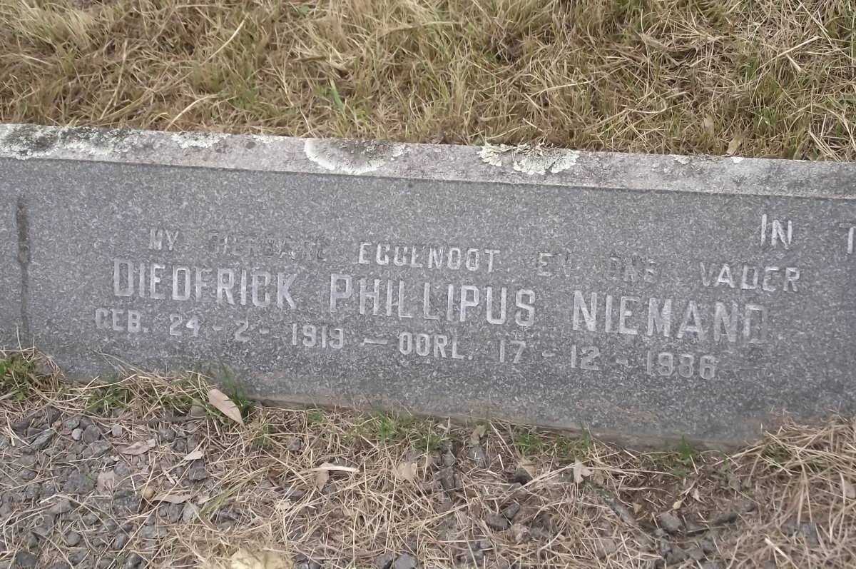 NIEMAND Diederick Phillipus 1919-1986