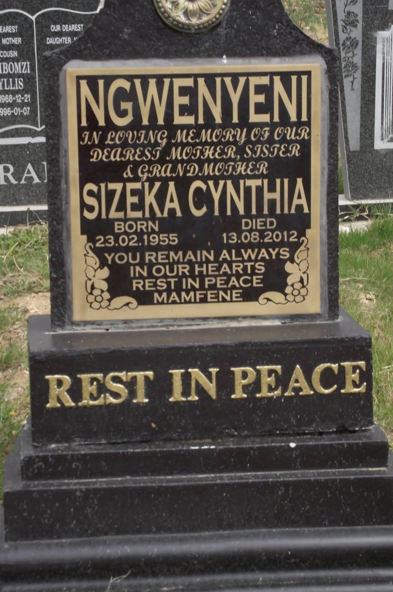 NGWENYENI Sizeka Cynthia 1955-2012
