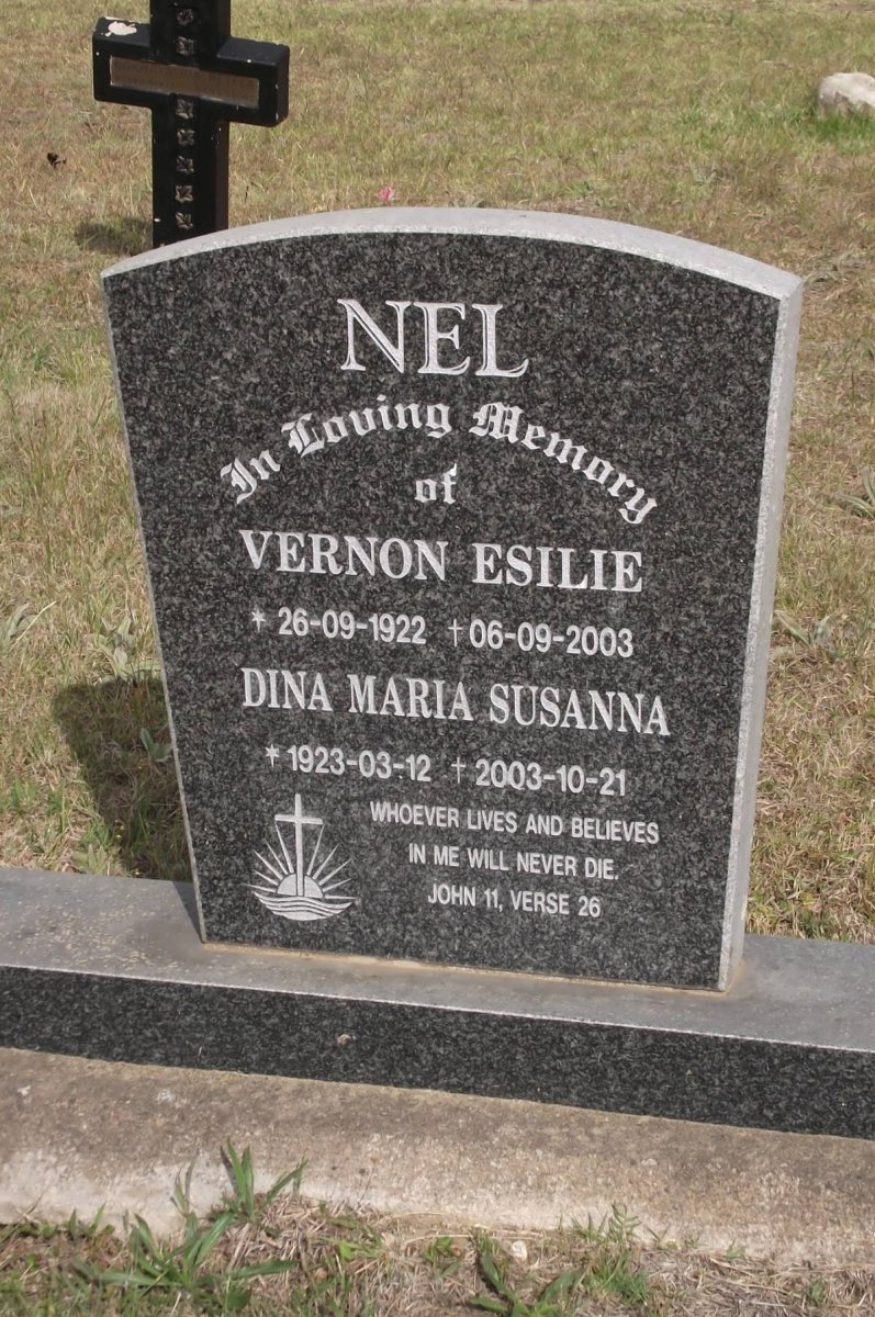 NEL Vernon Esilie 1922-2003 &amp; Dina Maria Susanna 1923-2003