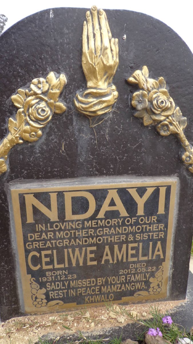 NDAYI Celiwe Amelia 1931-2012