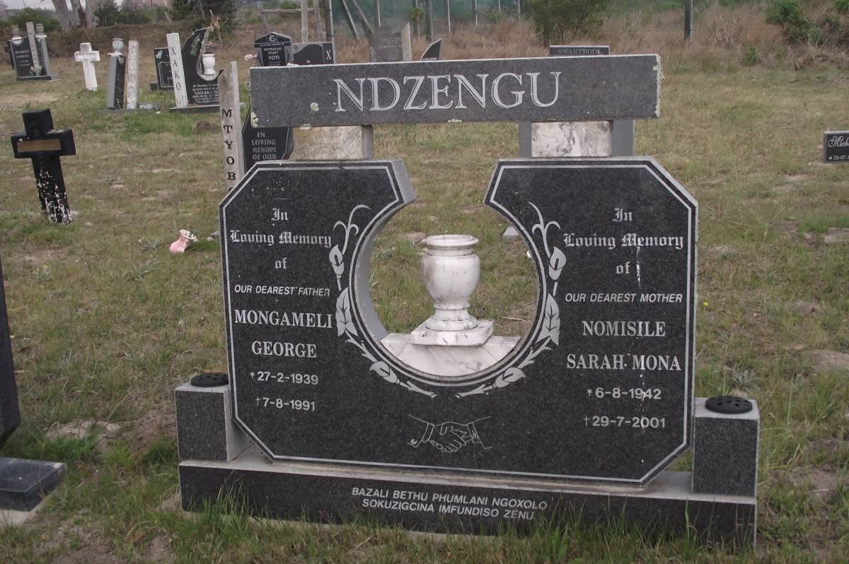 NDZENGU Mongameli George 1939-1991 &amp; Nomisile Sarah Mona 1942-2001