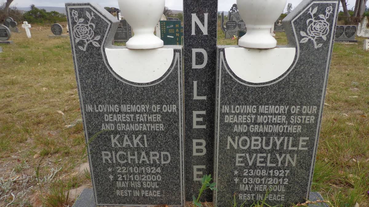 NDLEBE Kaki Richard 1924-2000 &amp; Nobuyile Evelyn 1927-2012