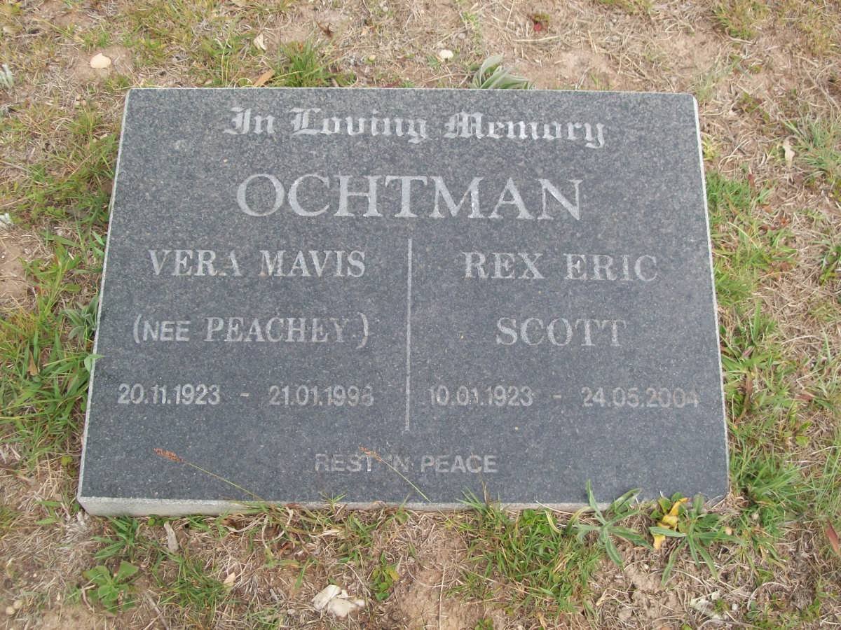 OCHTMAN Rex Eric Scott 1923-2004 &amp; Vera Mavis PEACHEY 1923-1998