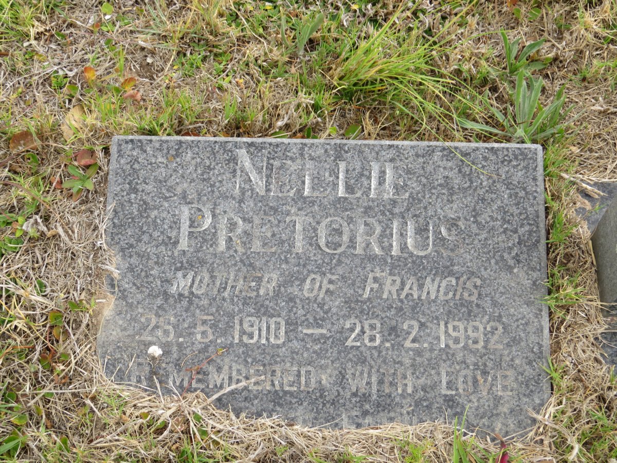 PRETORIUS Albert 1907-1994 &amp; Nellie 1910-1992 :: FINLAYSON Francis 1945-1984