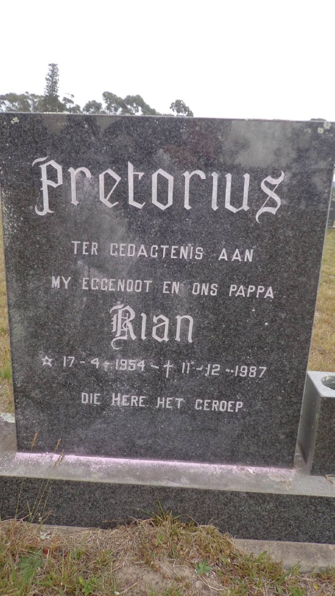 PRETORIUS Rian 1954-1987