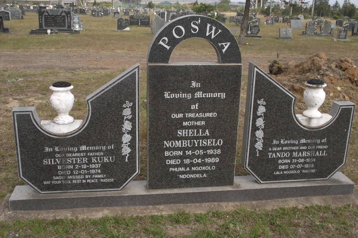 POSWA Silvester Kuku 1937-1974 &amp; Sheilla Nombuyiselo 1938-1989 :: POSWA Tando Marshall 1954-1988