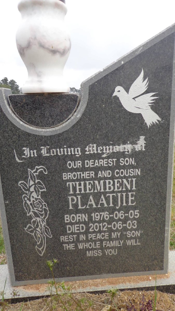 PLAATJIE Thembeni 1976-2012