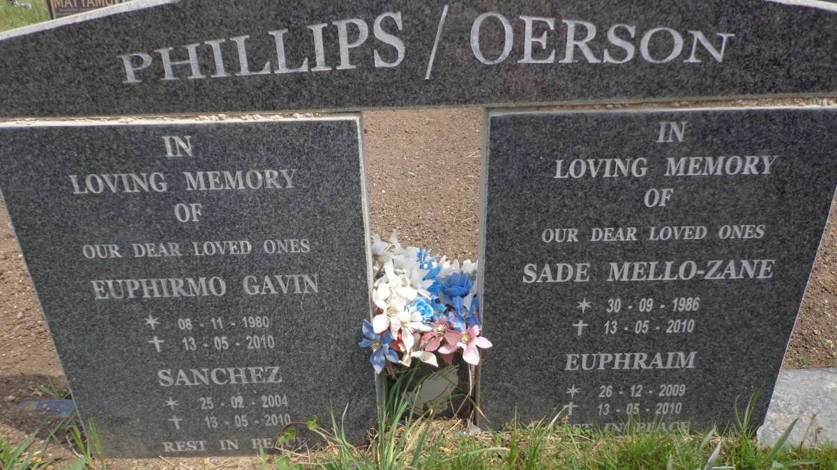 PHILLIPS Euphirmo Gavin 1980-2010 :: PHILLIPS Sanchez 2004-2010 :: OERSON Sade Mello-Zane 1986-2010 :: OERSON Euphraim 2009-2010