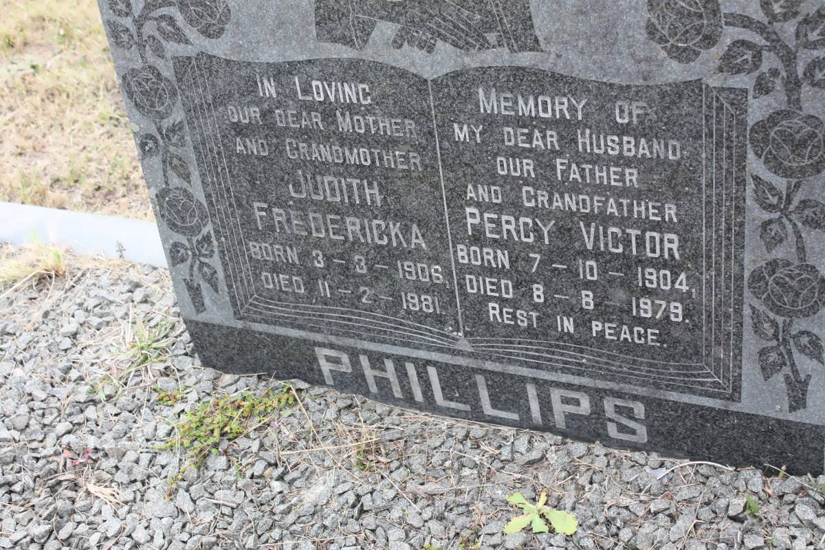 PHILLIPS Percy Victor 1904-1979 &amp; Judith Fredericka 1906-1981