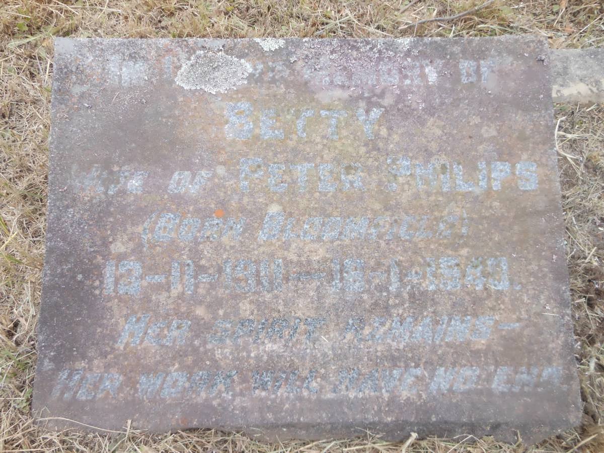 PHILIPS Betty nee BLOOMFIELD 1911-1940