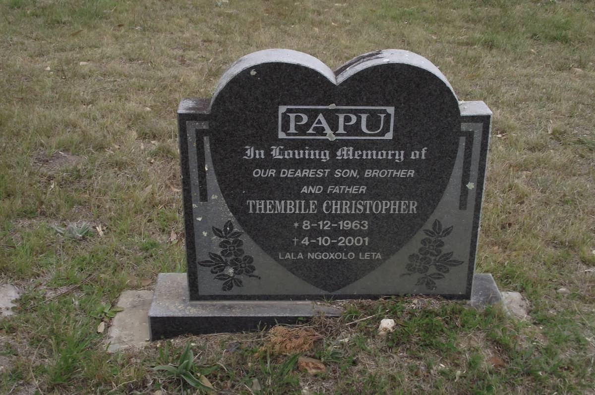 PAPU Thembile Christopher 1963-2001