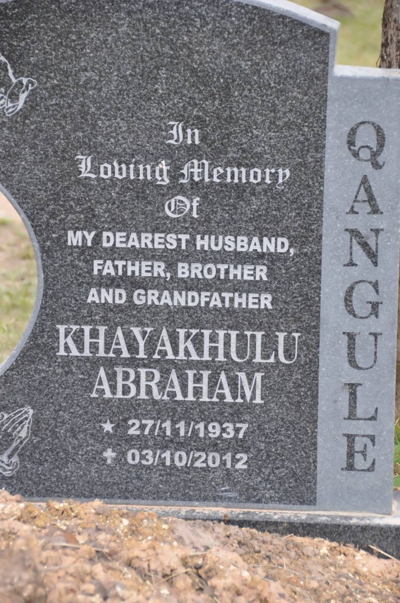 QANGULE Kyayakhulu Abraham 1937-2012