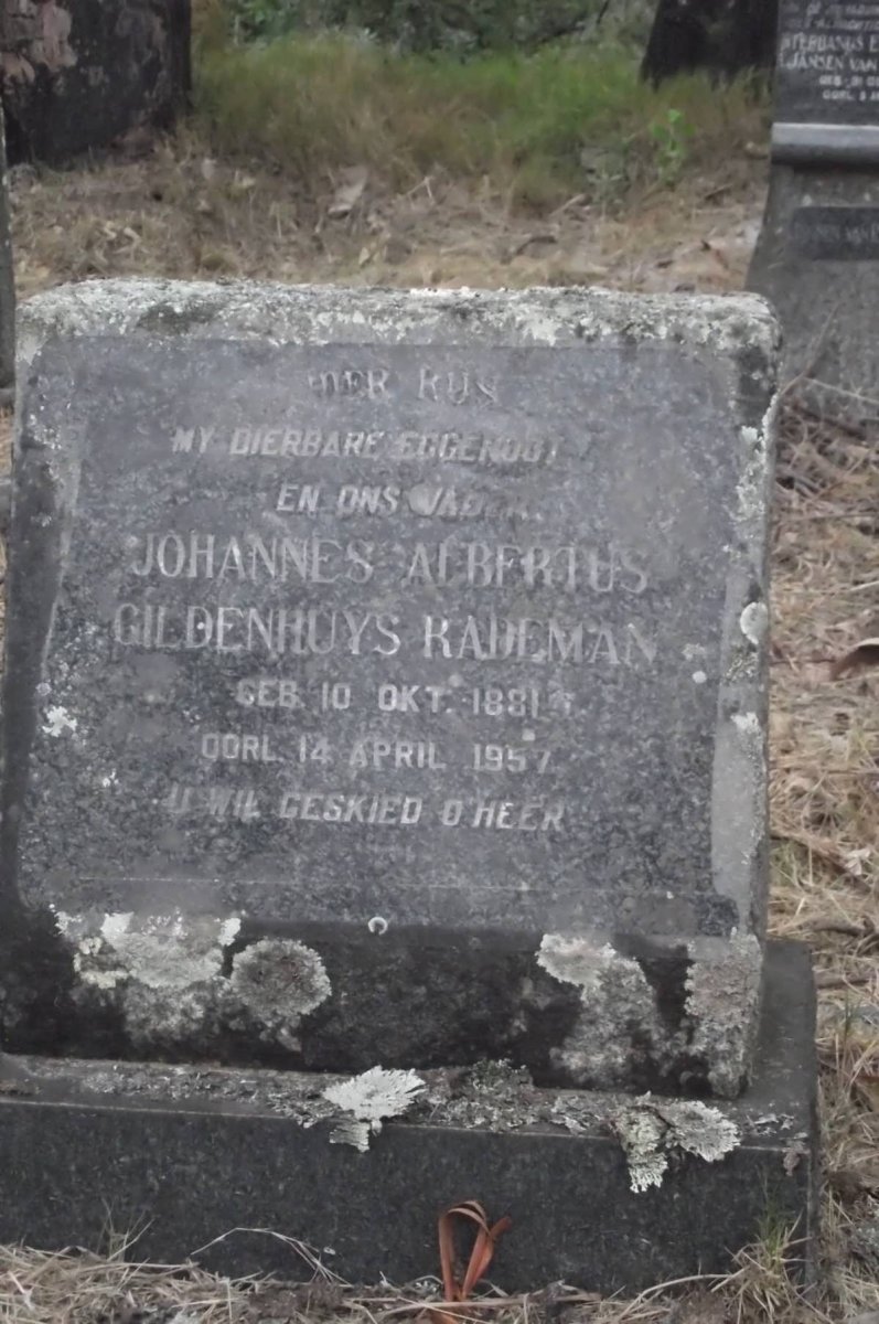 RADEMAN Johannes Albertus Gildenhuys 1881-1957
