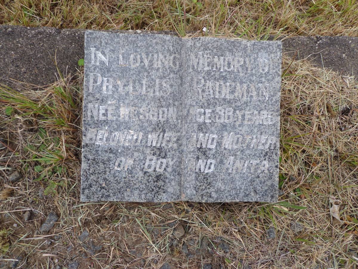 RADEMAN Phyllis nee WESSON
