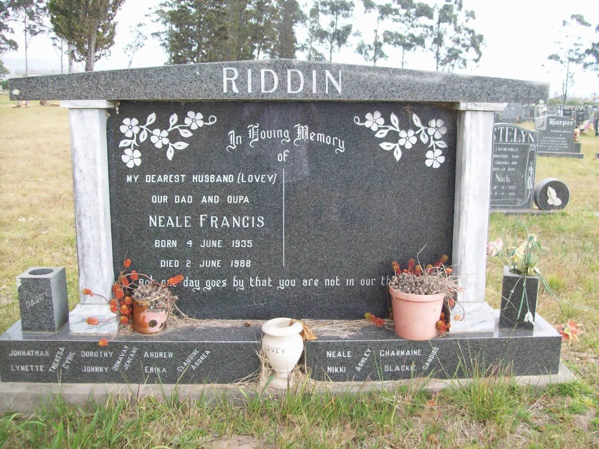 RIDDIN Neale Francis 1935-1988