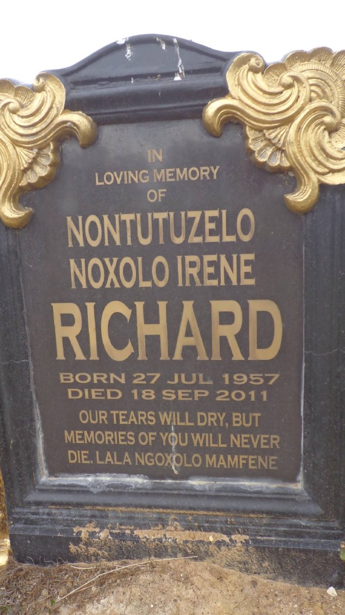 RICHARD Nontutuzelo Noxolo Irene 1957-2011