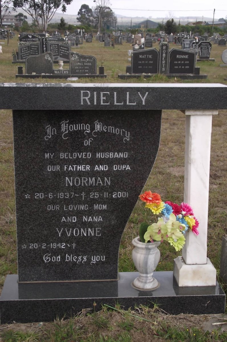 RIELLY Norman 1937-2001 &amp; Yvonne 1942-