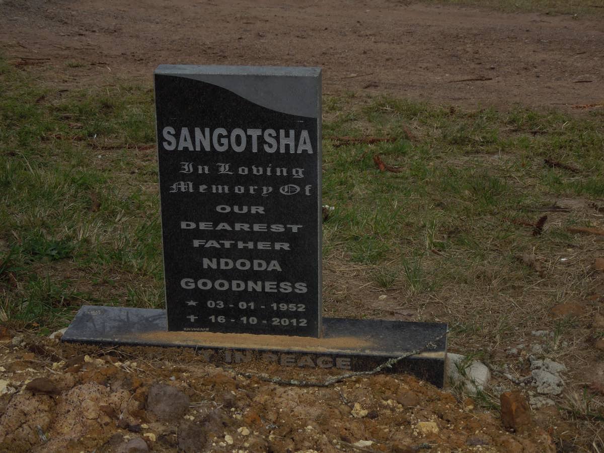 SANGOTSHA Ndoda Goodness 1952-2012