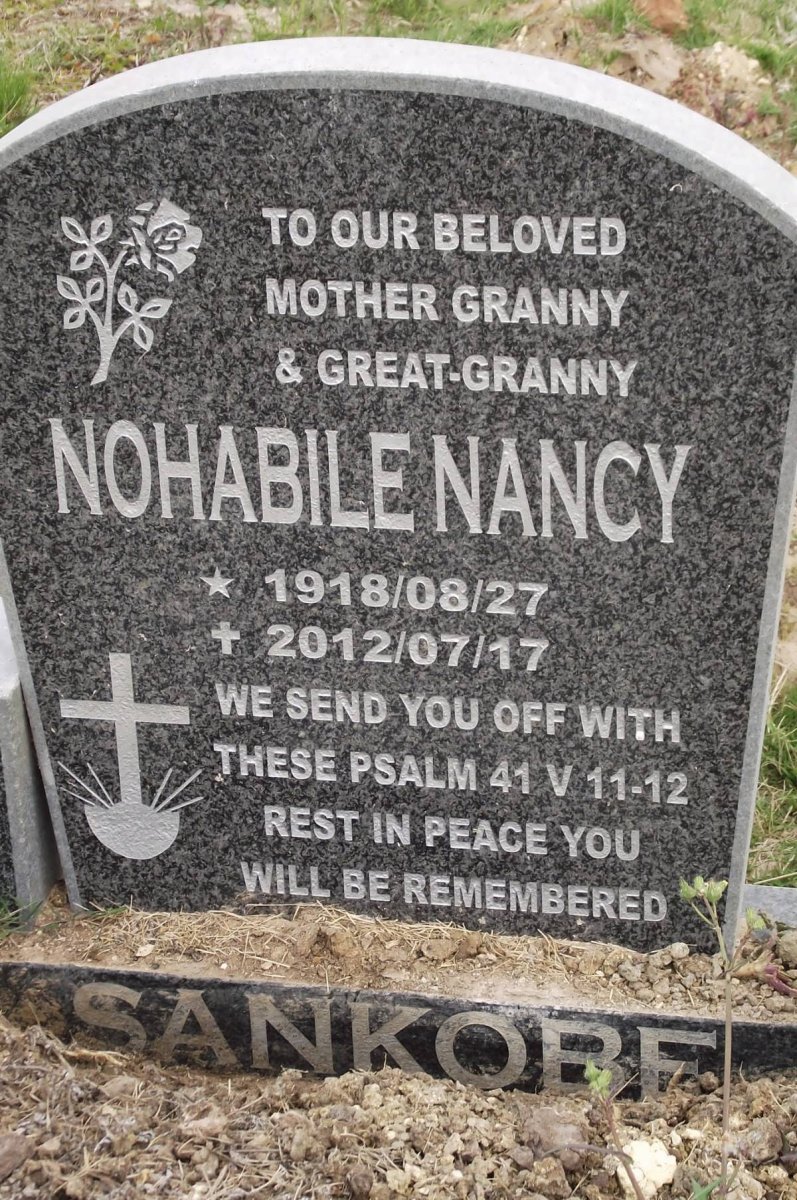 SANKOBE Nohabile Nancy 1918-2012