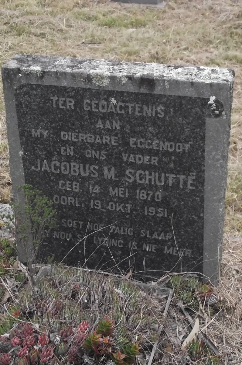 SCHUTTE Jacobus M. 1870-1951
