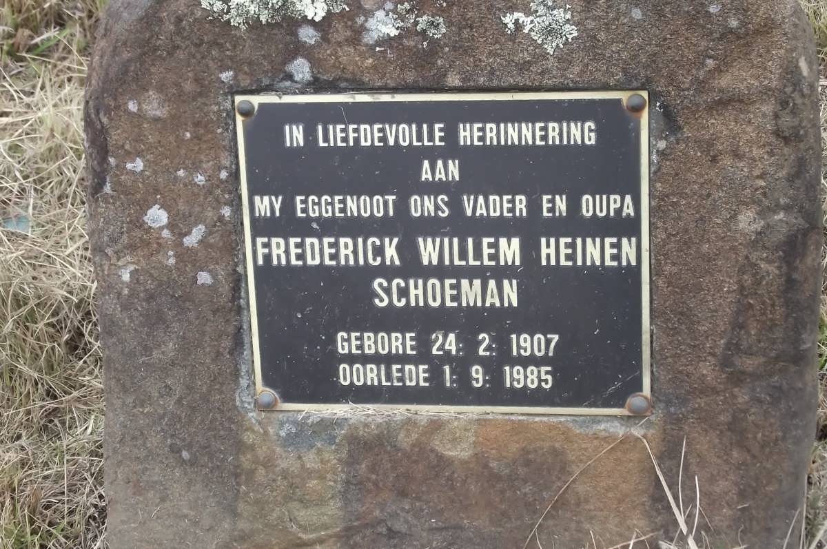 SCHOEMAN Frederick Willem Heinen 1907-1985