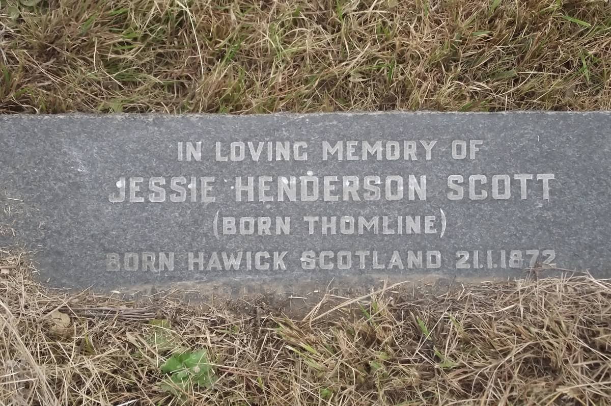 SCOTT Jessie Henderson nee THOMLINE 1872-?