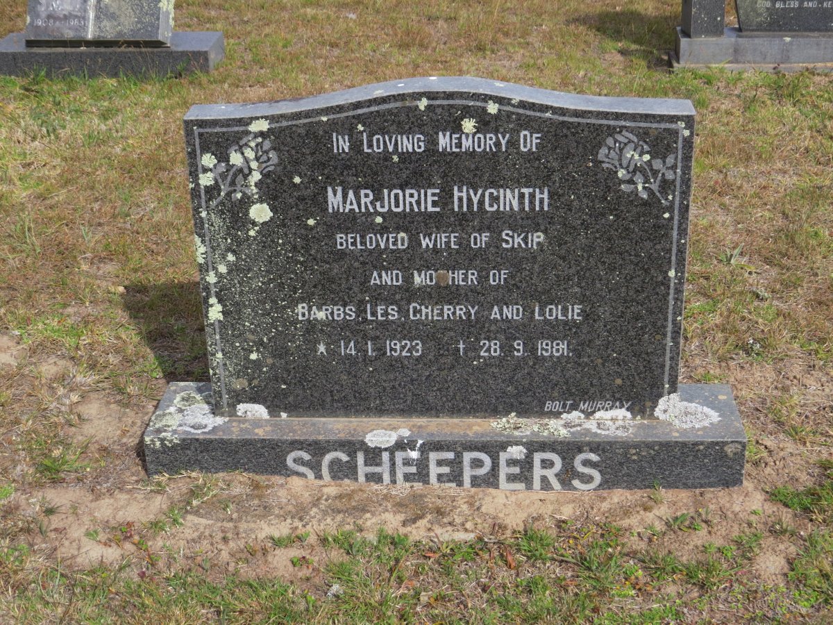 SCHEEPERS Marjorie Hycinth 1923-1981