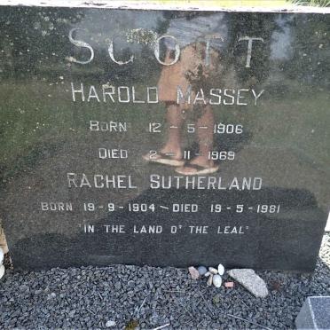 SCOTT Harold Massey 1906-1969 &amp; Rachel Sutherland 1904-1981 