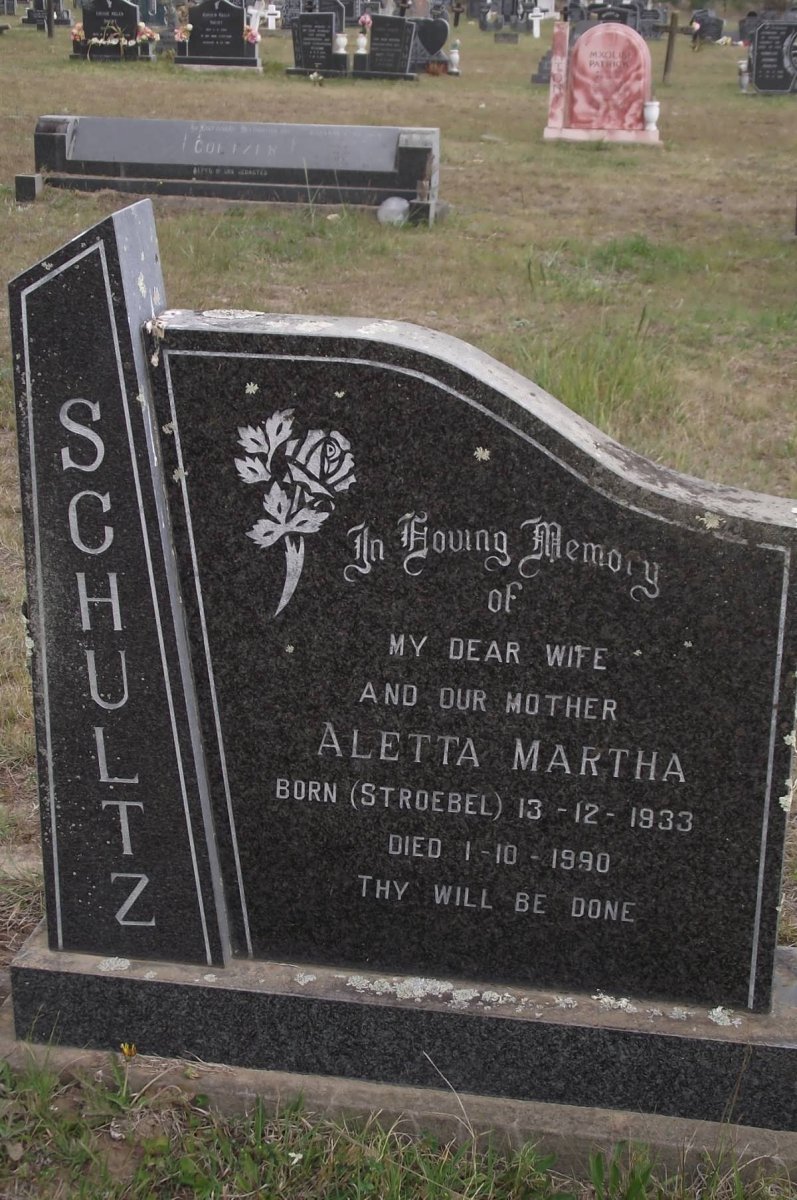 SCHULTZ Aletta Martha nee STROEBEL 1933-1990